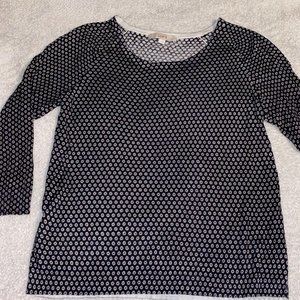 Loft Dotted Pattern Quarter Sleeve Blouse